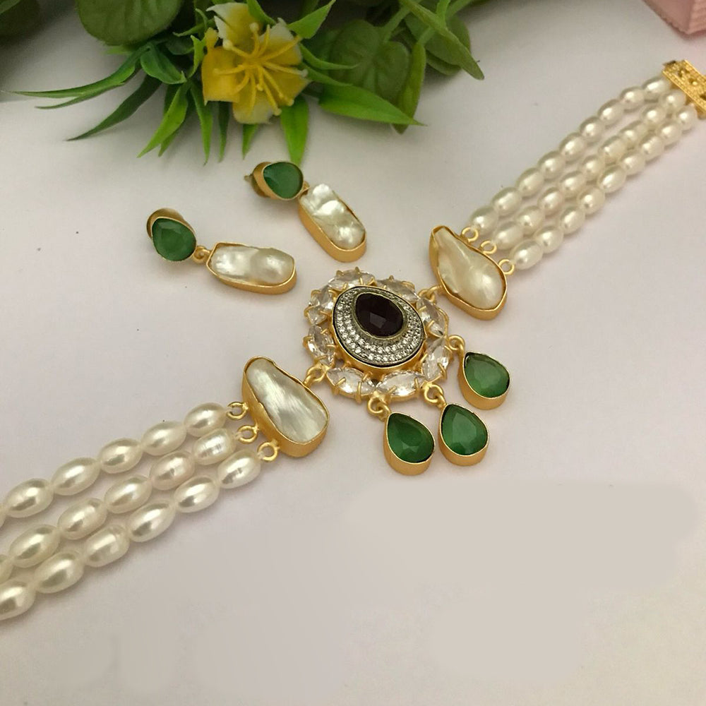 FS Collection Gold Plated Necklace Set