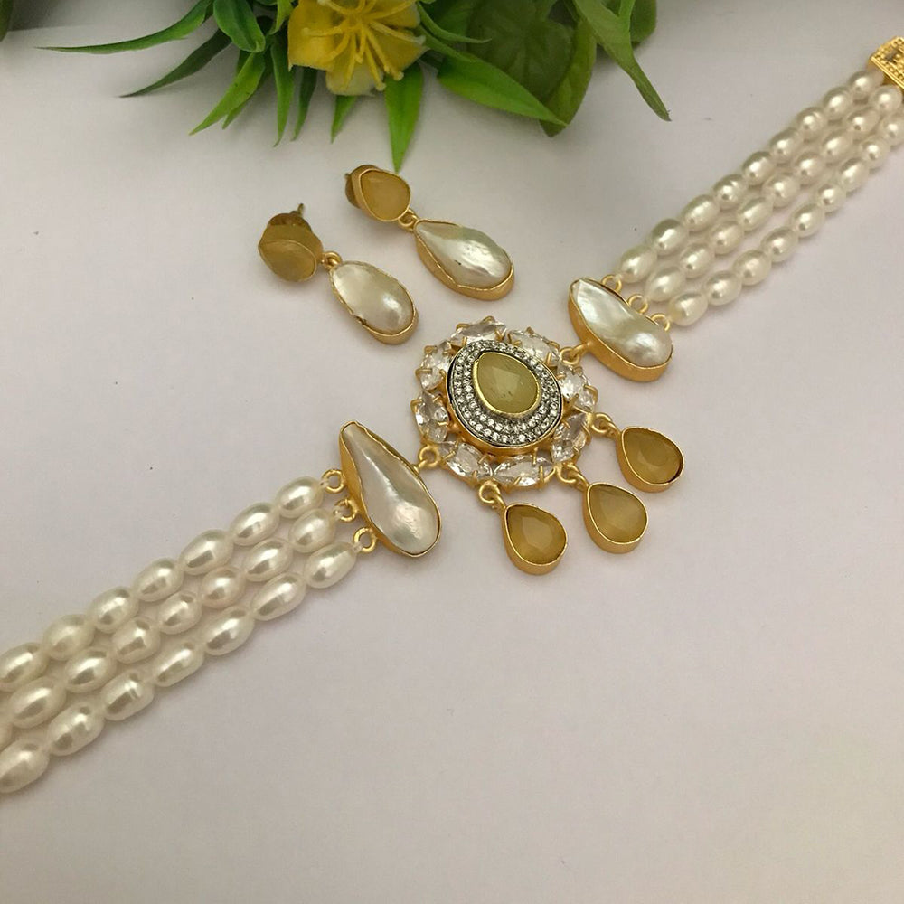 FS Collection Gold Plated Necklace Set