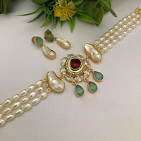 FS Collection Gold Plated Necklace Set