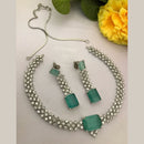 FS Collection Silver Plated American Diamond Necklace Set