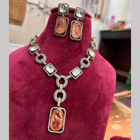 FS Collection Gold Plated Crystal Stone Necklace Set