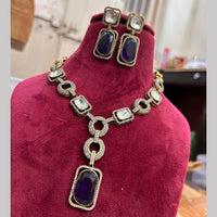 FS Collection Gold Plated Crystal Stone Necklace Set