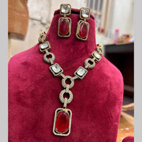 FS Collection Gold Plated Crystal Stone Necklace Set