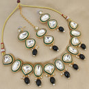 FS Collection Gold Plated Kundan Stone And Beads Choker Necklace Set