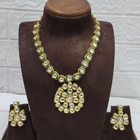 FS Collection Gold Plated Kundan Stone Necklace Set