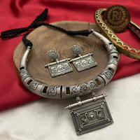 FS Collection Oxidised Plated Necklace Set