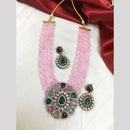 FS Collection Gold Plated Kundan Stone And Beads Necklace Set