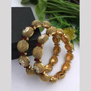 FS Collection Gold Plated Pota Stone Meenakari Bangle Set