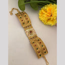 FS Collection Gold Plated Pota Stone Meenakari Bracelet