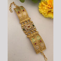 FS Collection Gold Plated Pota Stone Meenakari Bracelet
