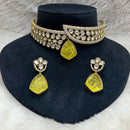 FS Collection Gold Plated Kundan Stone Choker Necklace Set