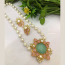 FS Collection Gold Plated Pearl And Crystal Stone Necklace Set