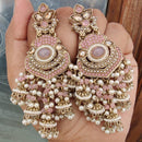 FS Collection Gold Plated Crystal Stone And Pearls Jhumki
