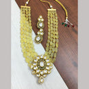 FS Collection Gold Plated Kundan Stone And Beads Necklace Set