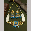 FS Collection Pota Stone And Kundan Choker Necklace Set