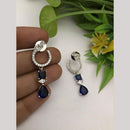 FS Collection Silver-Plated Dangler Earrings with Sparkling American Diamonds