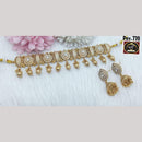 FS Collection Timeless Gold Plated Pota and Pearls Choker Necklace Set