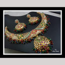 FS Collection Royal Gold Plated Necklace Set with Pota Beads and Pearls