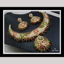 FS Collection Royal Gold Plated Necklace Set with Pota Beads and Pearls