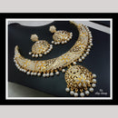 FS Collection Royal Gold Plated Necklace Set with Pota Beads and Pearls