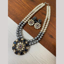 FS Collection 2 Tone Plated Kundan with Colorful Accents Necklace Set