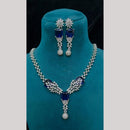 FS Collection Premium Silver Plated American Diamond Necklace Set