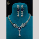FS Collection Premium Silver Plated American Diamond Necklace Set