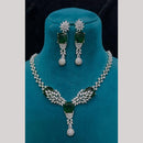 FS Collection Premium Silver Plated American Diamond Necklace Set