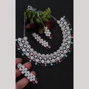 FS Collection Premium Silver Plated American Diamond Necklace Set