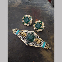 Fs Collection 2 Tone Pota Stone Choker Necklace Set