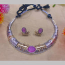 Fs Collection 2 Tone Pota Stone Choker Necklace Set