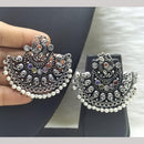 FS Collection Oxidised Plated Pota Stone And Pearl Embellishments Dangler Earrings
