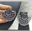 FS Collection Oxidised Plated Pota Stone And Pearl Embellishments Dangler Earrings