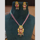 FS Collection Gold Plated with Kundan & Beads Perfect for Traditional Wear Long Necklace Set