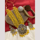 FS Collection 2 Tone Kundan Beads Bridal & Ethnic Wear Long Necklace Set