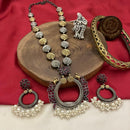 FS Collection 2-Tone Pota and Pearls  Modern Fusion Jewelry Long Necklace Set