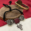 FS Collection Ethnic Oxidized Plated Choker Necklace