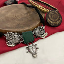 FS Collection Ethnic Oxidized Plated Choker Necklace
