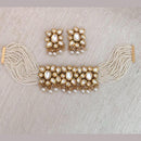 FS Collection Gold Plated Kundan Choker Necklace Set