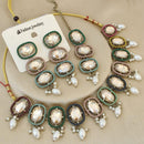 FS Collection Gold Plated Crystal Stone And Beads Necklace Set