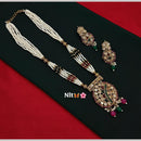 FS Collection Gold Plated Crystal Stone And Beads Necklace Set