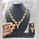 FS Collection Gold Plated Kundan Stone And Beads Necklace Set
