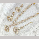 FS Collection Traditional Gold Plated Pota and Austrian Stones for Weddings Necklace Set