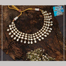 FS Collection Gold Plated Kundan and Pearl Traditional Ethnic Jewelry Necklace Set