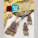 FS Collection Gold Plated with Kundan & Beads Perfect for Traditional Wear Long Necklace Set