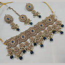 FS Collection Gold Plated Crystal Stone Choker Necklace Set
