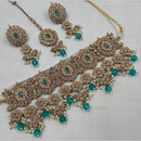FS Collection Gold Plated Crystal Stone Choker Necklace Set