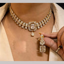 FS Collection Premium Gold Plated American Diamond Necklace Set