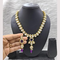 FS Collection Gold Plated Bridal-Inspired Kundan Necklace Set
