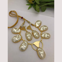FS Collection Regal Gold Plated  with Elegant Mother of Pearl Touch Necklace Set